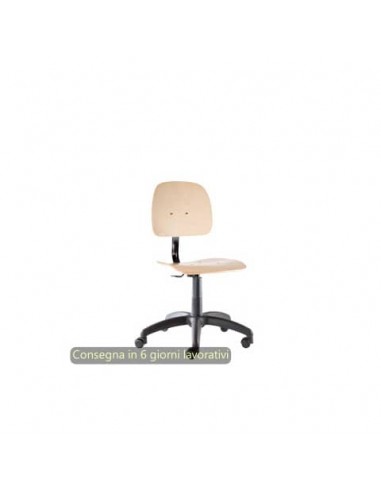Seduta tecnica Labor Wood 40 in legno di faggio verniciato naturale Seditaly bassa - LBG0F0000L119