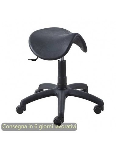 Seduta tecnica a sella Mount 40 in PU integrale e lavabile nero Seditaly bassa MTG1F6PL0PU01