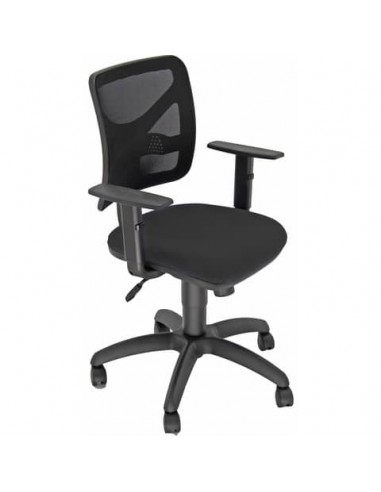 Sedia operativa girevole Pentagon Y10 schienale in rete e rivest. Eco - con braccioli Unisit nero - PNBE/BR/EN