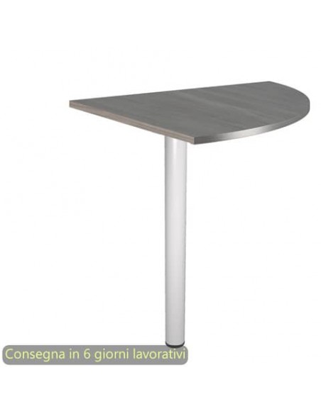 Raccordo angolare 90° con gamba grigio all. per scrivanie Presto 80x80xH.69