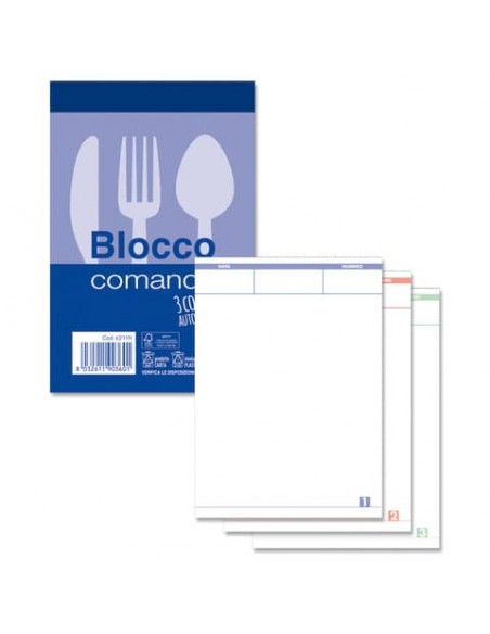 Blocco di comande autoricalcanti O.C.L. 25x3 copie autoricalcanti - 9x15 cm 0211N