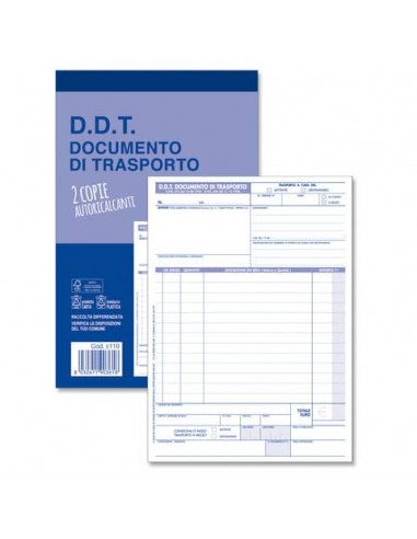 Blocco O.C.L. DDT mittente - destinatario 50x2 copie  14x21 cm 0110