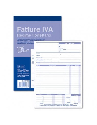 Blocco fatture per registro forfettario O.C.L. 14x21 cm - 50x2 copie autoricalcanti - 0186