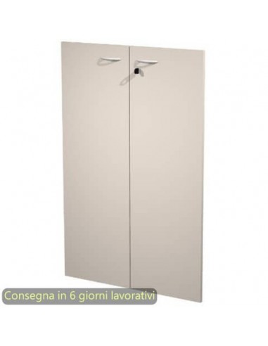 Coppia ante con serratura in melaminico per mobile medio Presto 80x115 cm Artexport beige - 60069M/Q