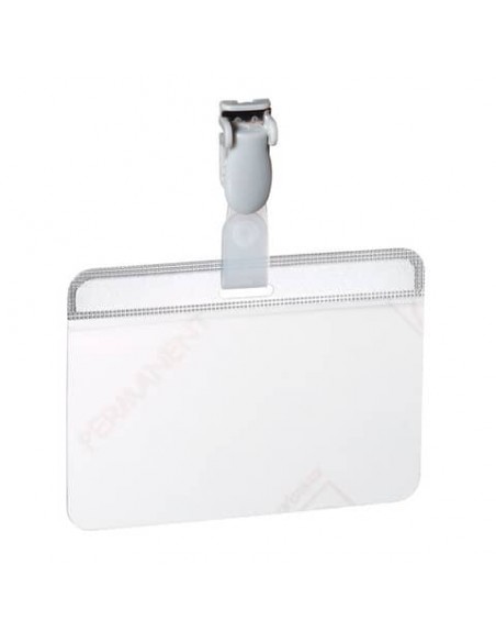 Portanome autolaminante Durable Eurobadge trasparente 54x90mm in conf. 25 pz - 8149-19