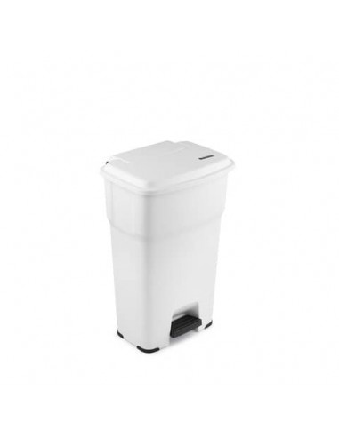 Cestino gettacarte Rotho Hera 60 L con pedale e coperchio bianco - F800060