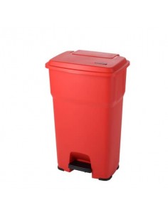 Cestino gettacarte Rotho Hera 85 L con pedale e coperchio rosso - F800072