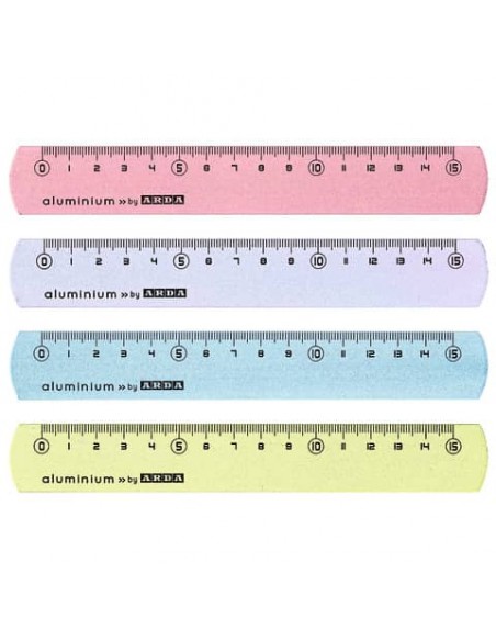 Righelli in alluminio 15 cm Arda colori assortiti in conf. da 24 pz - 17815COLBAR