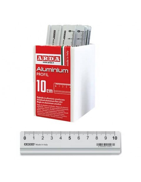 Righelli in alluminio 10 cm Arda in conf. da 15 pz - 17910BAR