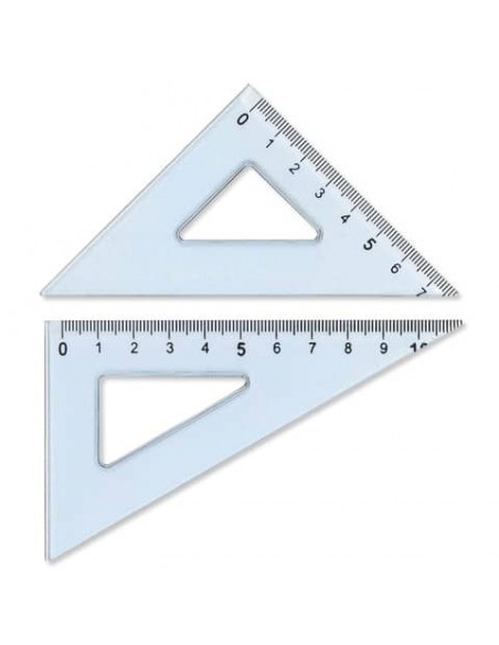 Set 2 squadre Arda Uni 12 cm da 45° + 60° in plastica termoresistente 70312SS