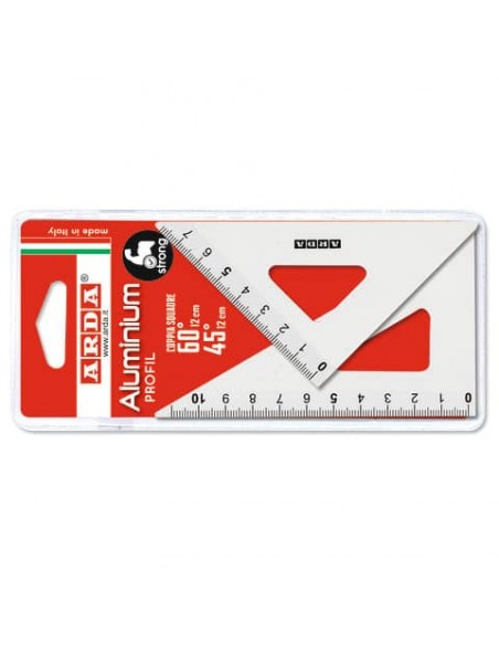 Set 2 squadre 12 cm da 45° + 60° Arda in alluminio 80312