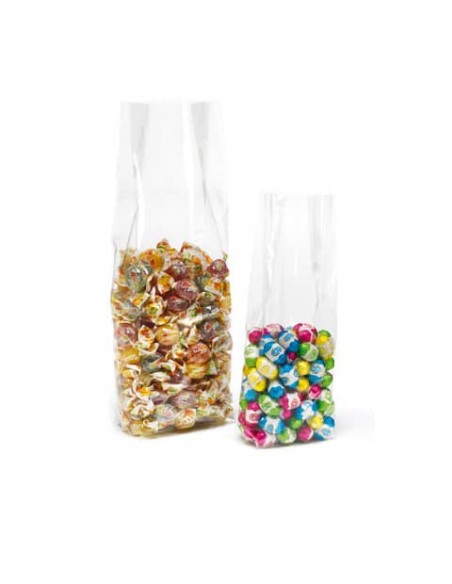 Busta trasparente con soffietto per alimenti fondo quadro Favorit 40 μm 14+8x36 cm in conf. da 50 - 100501142