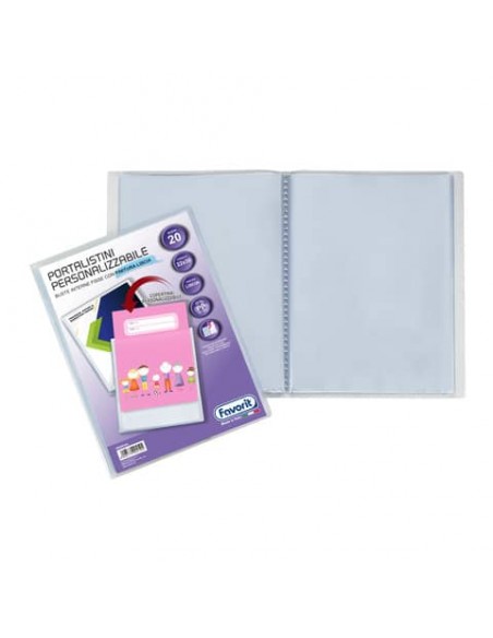 Portalistini a fogli fissi Favorit Sviluppo personalizzabili 22x30 cm - 20 buste trasparente - 400090484