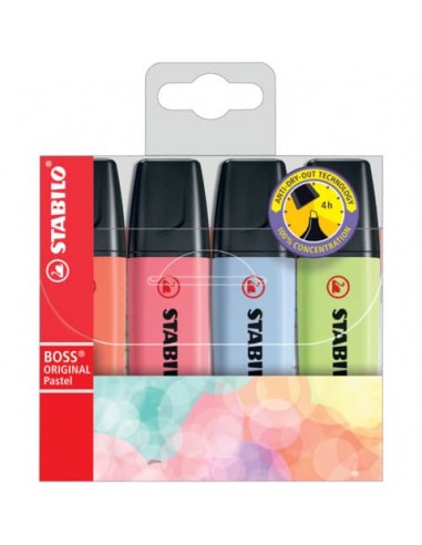 Evidenziatori Stabilo Boss Original Pastel conf. 4 colori assortiti 70/4-3