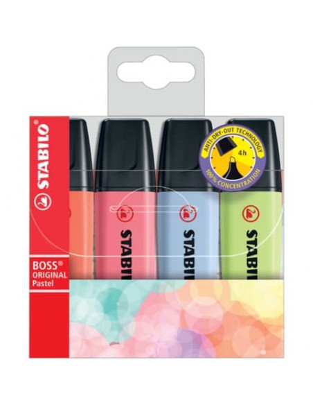 Evidenziatori Stabilo Boss Original Pastel conf. 4 colori assortiti 70/4-3