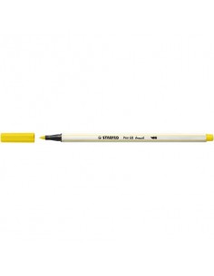 Pennarello Stabilo Pen 68 brush - punta a pennello - M 1 mm giallo limone - 568/24