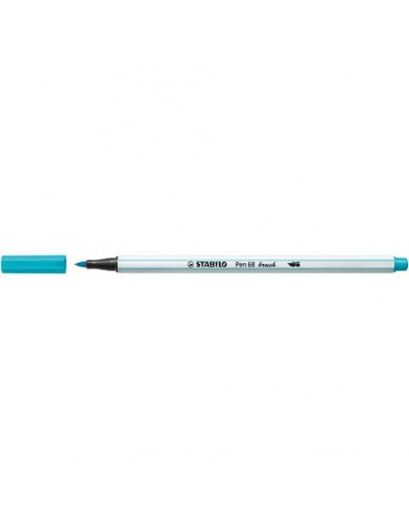 Pennarello Stabilo Pen 68 brush - punta a pennello - M 1 mm azzurro chiaro - 568/31