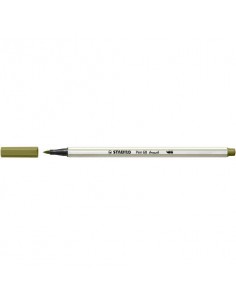 Pennarello Stabilo Pen 68 brush - punta a pennello - M 1 mm verde muschio - 568/37