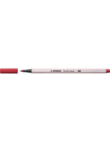 Pennarello Stabilo Pen 68 brush - punta a pennello - M 1 mm rosso scuro 568/50