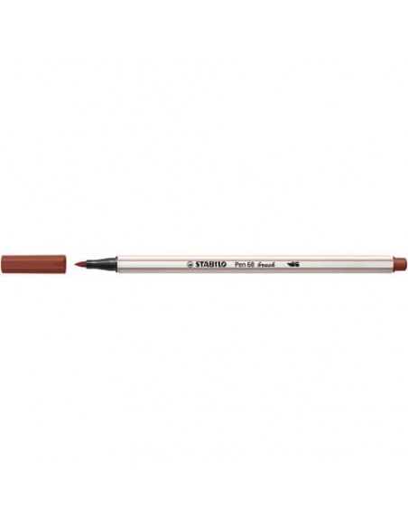 Pennarello Stabilo Pen 68 brush - punta a pennello - M 1 mm terra di siena - 568/75