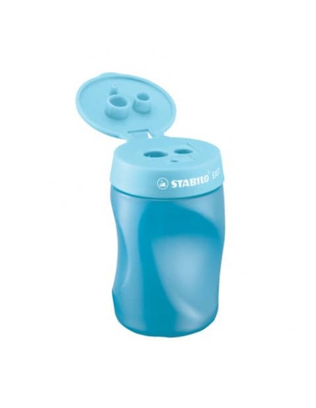 Temperamatite a 3 fori Stabilo Easy con serbatoio per mancini - conf. 3 pezzi - 4501/2