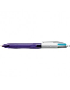 Penna a sfera a scatto BIC 4 Colours Grip Fashion M 1 mm viola 8922901