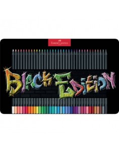 Matite colorate Faber-Castell Black Edition - colori assortiti - astuccio in metallo - conf. 36 pezzi  - 116437