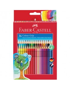 Matite colorate Faber-Castell Colour Grip astuccio di cartone - colori assortiti - conf. 36 pezzi - 112442