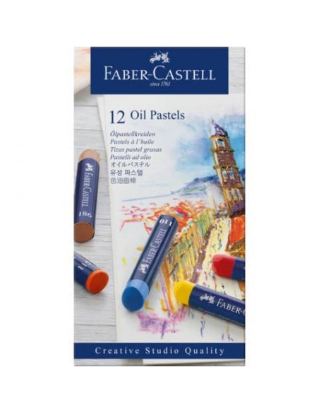 Pastelli a olio Faber-Castell Oil Pastels Creative Studio colori assoriti - conf. 12 pezzi - 127012