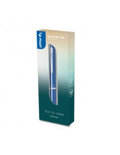 Penna a sfera a scatto Pilot Acroball 1000 1 mm colore blu metallico in confezione regalo - 011252