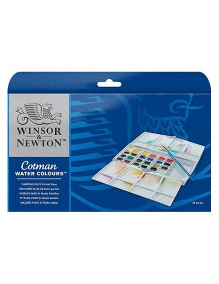 Acquarello tascabile Winson & Newton Cotman 24 mezzi godet assortiti - 0390376