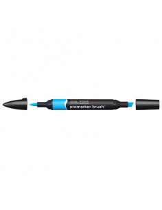 Pennarelli doppia punta Winsor&Newton Promarker brush cyan C847 - 0204207