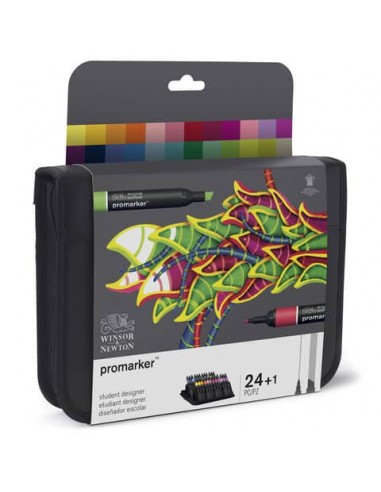 Pennarelli doppia punta Winsor&Newton Promarker 24 colori assortiti - 0290030
