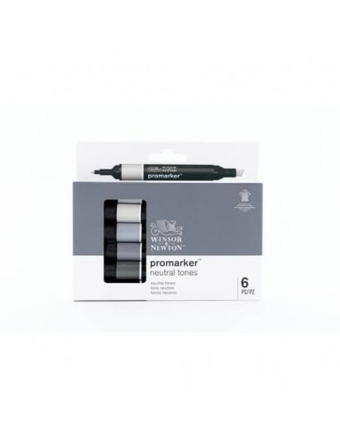 Pennarelli doppia punta Winsor&Newton Promarker 6 colori assortiti neutri - 0290154