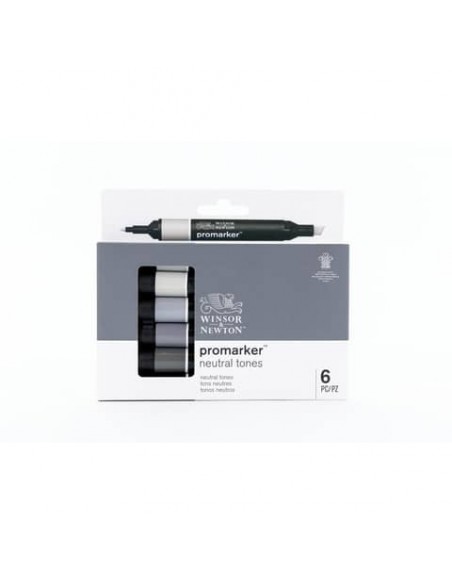 Pennarelli doppia punta Winsor&Newton Promarker 6 colori assortiti neutri - 0290154