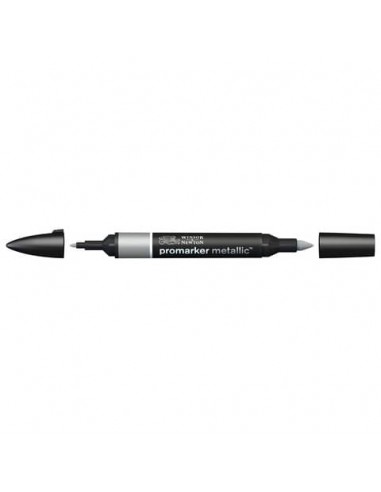 Pennarelli doppia punta Winsor&Newton Promarker metallic silver MT SIL - 0206691