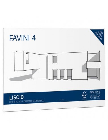 Cartangolo da disegno Favini 4 f.to 33x48 cm 20 fogli da 220 g/m2 liscio neutro - A166503
