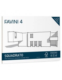 Cartangolo da disegno Favini 4 f.to 24x33 cm 20 fogli da 220 g/m2 liscio squadrato - A167504