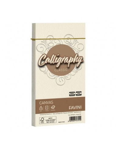 Carta canvas Favini Calligraphy buste per carta da lettere da stampare 100 g/m² 11x22 25 buste cm avorio - A57Q414
