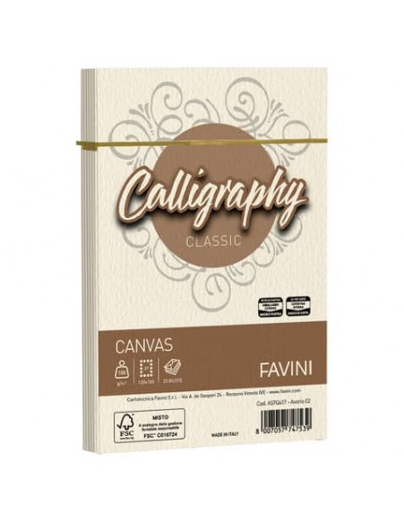 Carta canvas Favini Calligraphy buste per carta da lettere da stampare 100 g/m² 12x18 25 buste cm avorio - A57Q417