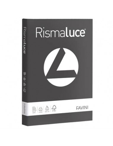 Carta colorata Favini Rismaluce colori forti 200 g/m² A4 - risma da 125 ff grafite - A674104