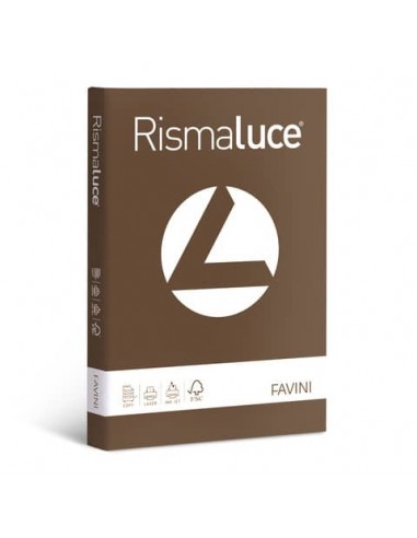 Carta colorata Favini Rismaluce colori forti 200 g/m² A4 - risma da 125 ff marrone - A67N104