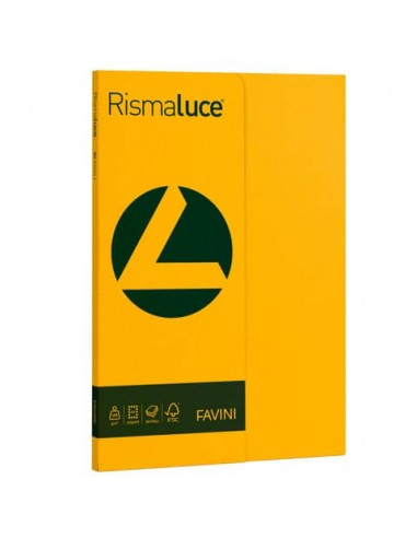 Carta colorata Favini Rismaluce colori forti 200 g/m² A4 - risma da 50 ff giallo oro - A69H544