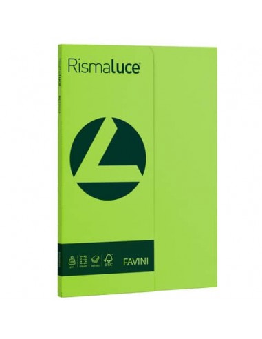 Carta colorata Favini Rismaluce colori forti 200 g/m² A4 - risma da 50 ff pistacchio - A69M544