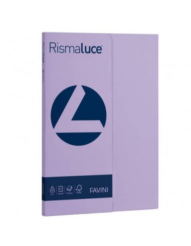 Carta colorata Favini Rismaluce colori forti 200 g/m² A4 - risma da 50 ff violetto - A69J544