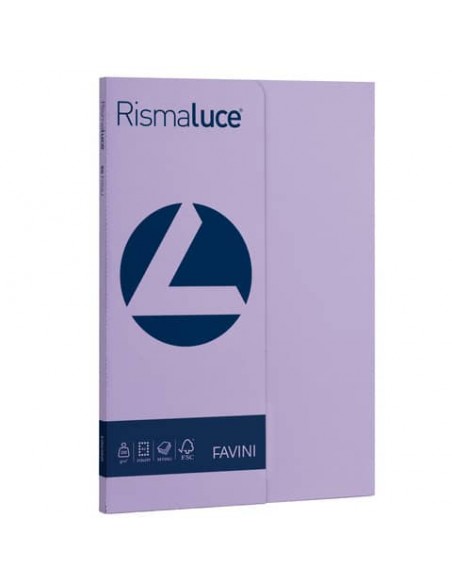 Carta colorata Favini Rismaluce colori forti 200 g/m² A4 - risma da 50 ff violetto - A69J544