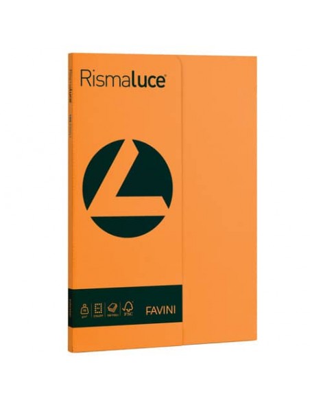 Carta colorata Favini Rismaluce colori forti 90 g/m² A4 - risma da 100 ff arancio - A69E144