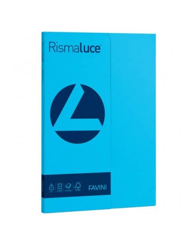 Carta colorata Favini Rismaluce colori forti 90 g/m² A4 - risma da 100 ff azzurro - A69G144