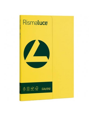 Carta colorata Favini Rismaluce colori forti 90 g/m² A4 - risma da 100 ff giallo sole - A69B144