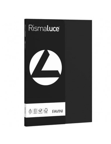 Carta colorata Favini Rismaluce colori forti 90 g/m² A4 - risma da 100 ff nero - A69A144